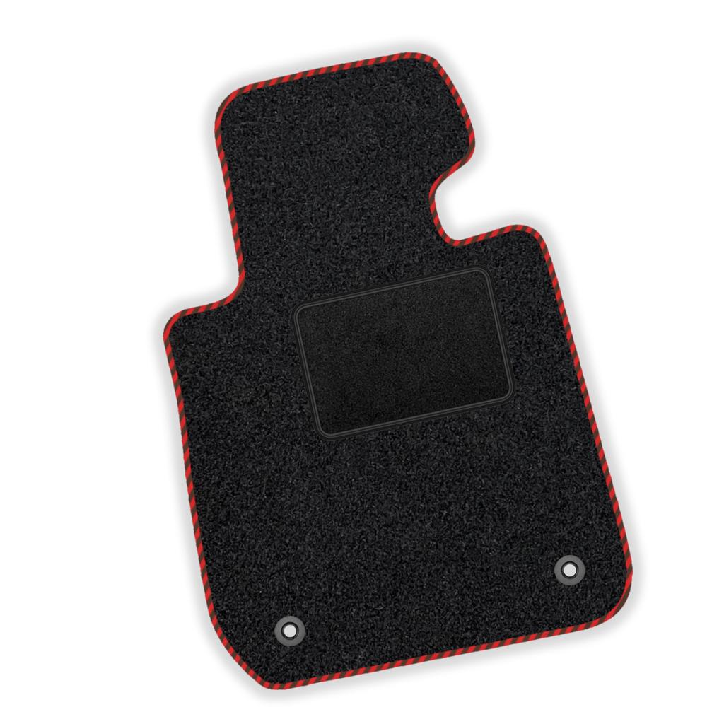 Velour Driver Floor Mat - Car Mat Fits: Renault Captur I 2013-2019 Black Piping