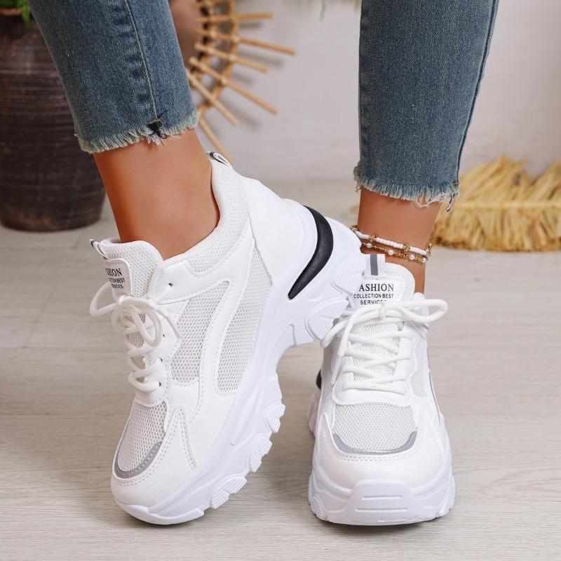Fashi New Comfortable Thick-soled Walking Shoes Spring/autumn Round Head Mesh Breathable Sexy Casual Sneakers for Women