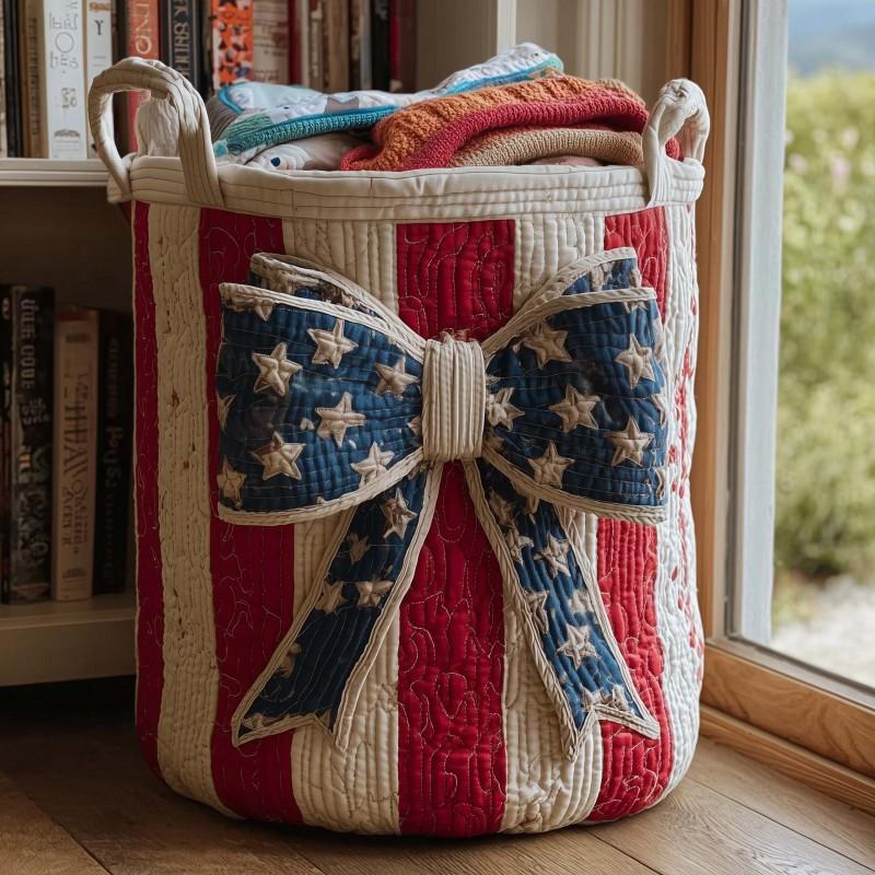 Quilted Laundry Basket Storage Organizer Dirty Clothes Home Closet Organization
