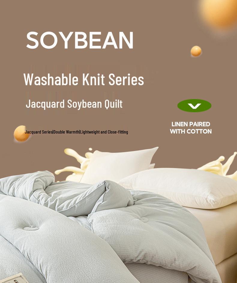 Kołdra Gruba z Włókna Sojowego Klasy A Antybakteryjna - Ciepła na Zimę, Przytulna na Wiosnę i Jesień, Pojedyncza Kołdra Bawełniana na Wszystkie Sezony