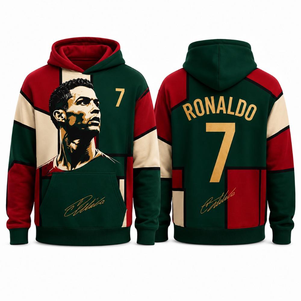 Ronaldo 7 Hoodie Portugal Oversized Winter Freizeit Pullover Herren Kleidung Hoodie