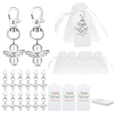 20pcs Angel  Shape  Keychain For Wedding Birthday Baby Baptism Communion Gift Christmas Decoration