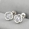 Temperament Women's Fashionable Shiny Happy Leaf Clover Zircon Earrings Imitation Ear Accessories Anti-allergic Students