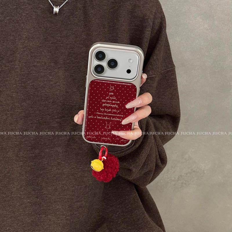High-Value Light Luxury Polka Dot Tree Case with Pendant for iPhone 14, 15, 16 Pro Max, and 17.