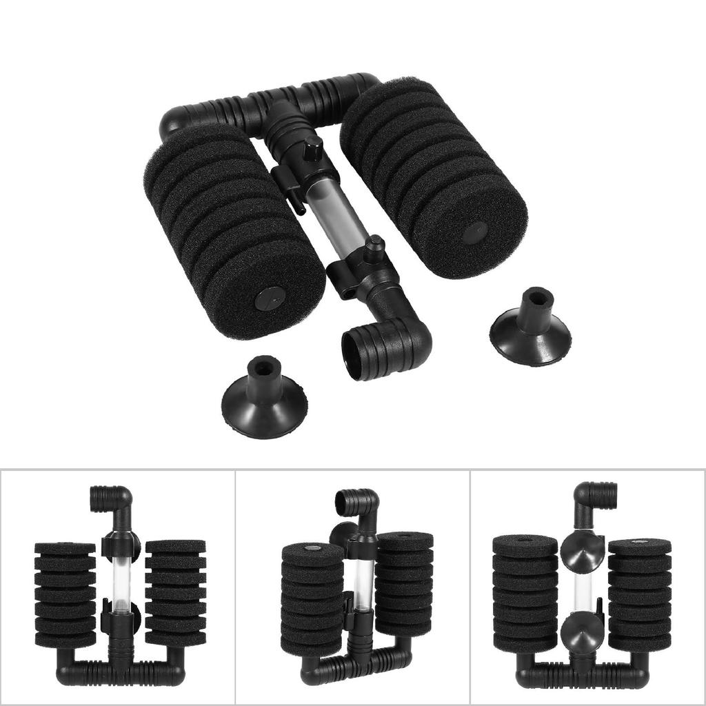 Hluboká biochemická houba Vzduchové čerpadlo Akvarijní filtr s přísavkou(Dvouhlavý filtr)