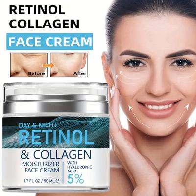 50ml Luxurious Retinol Moisturizer Rich In Collagen and Hyaluronic Acid, Powered by Vitamins C and E, Hypoallergenic for Youthful, Radiant