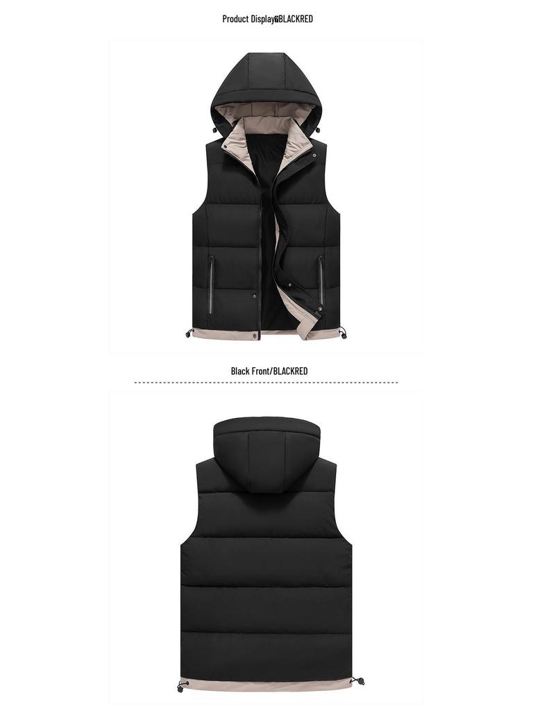 Vestă din bumbac cu glugă trendy nouă pentru Toamnă/Iarnă: Vestă groasă și călduroasă pentru bărbați și adolescenți