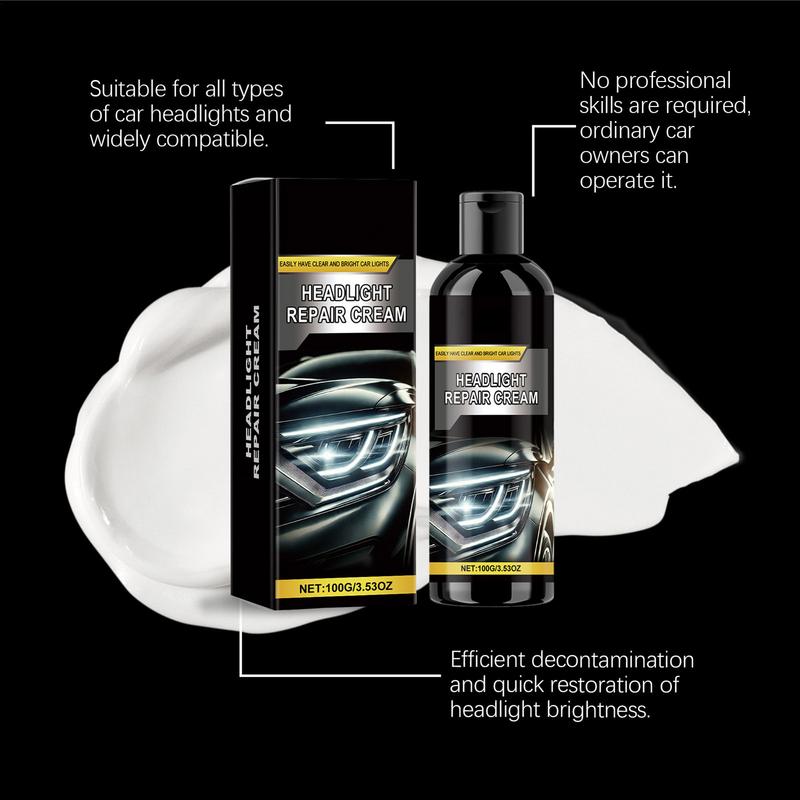 Car Headlight Cleaner Auto Cleaner Refurbishment Paste Car Restoration Cream Automotive Care Accessories For Trucks RVs