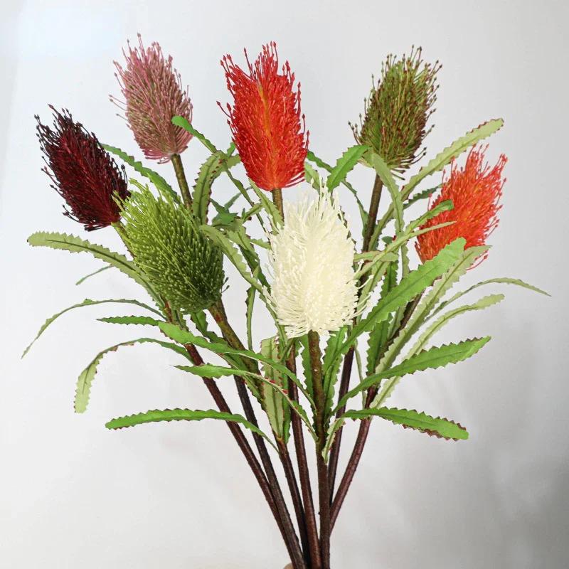Artificial Plants Silk Fake Flowers Auditorium Decor Red Black Stupa Flower Branches Simulation Green Plant Balcony Decoration