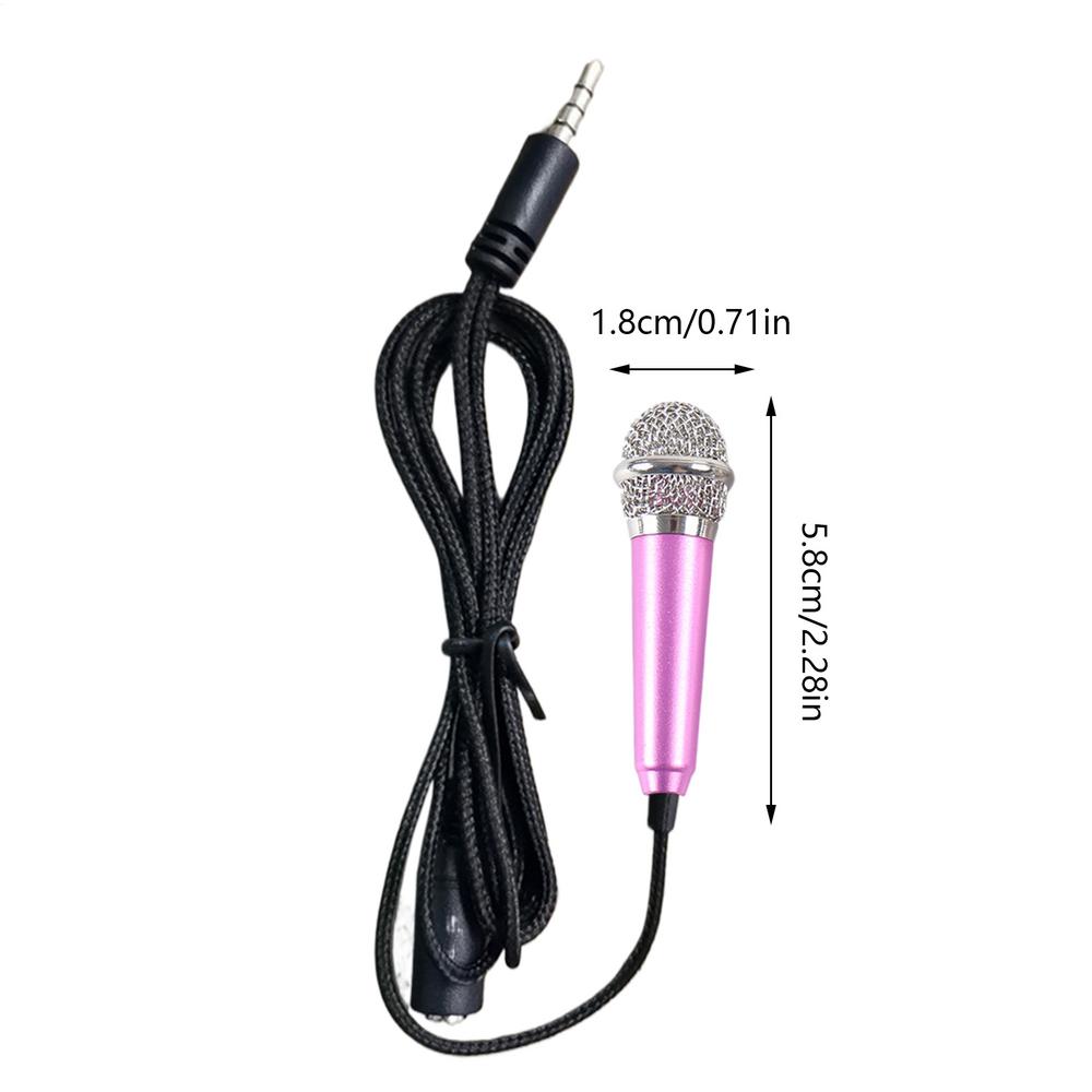 Mini Portable 3.5mm Stereo Studio Mic KTV Karaoke Mini Microphone for Smart Phone Laptop PC Desktop Handheld Audio Microphone