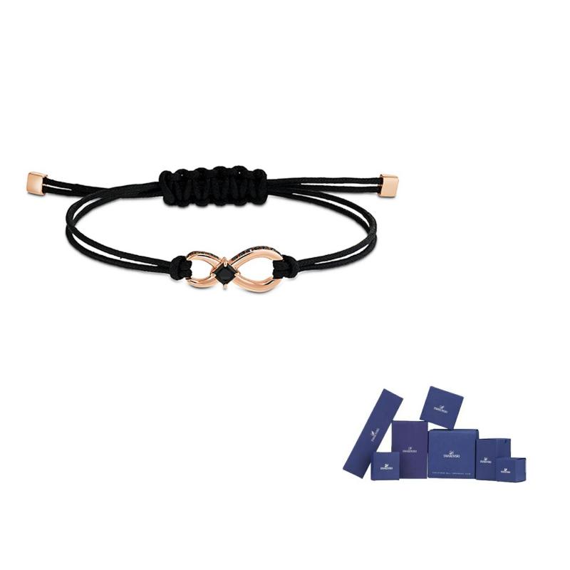 Swarovski Faux Crystal Stone Bracelets Unisex Black F-Original brand box чёрный