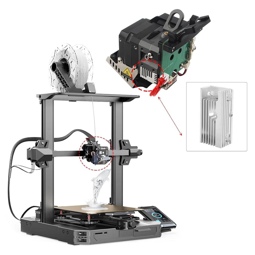 Ender 3 S1 Heatsink xirbbo 3D Printer Aluminum Heat Sinks, Hot End Replacement Parts for Creality Sprite Extruder Ender-3 S1/ Pro/Plus, CR-10 Smart