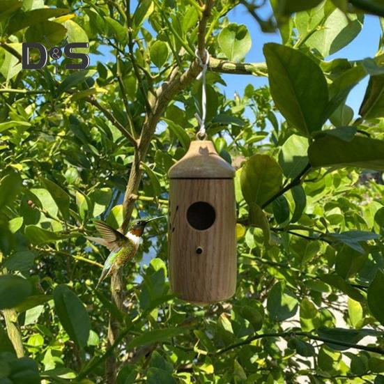 Wooden Hummingbird House for Outside Hanging Small Wildbird Nesting House for Outdoor Garden Porch Window Decor