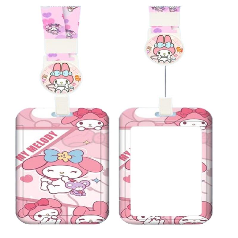 Cute Cartoon Id Card Holder With Retractable Lanyard For Work, School, And Travel