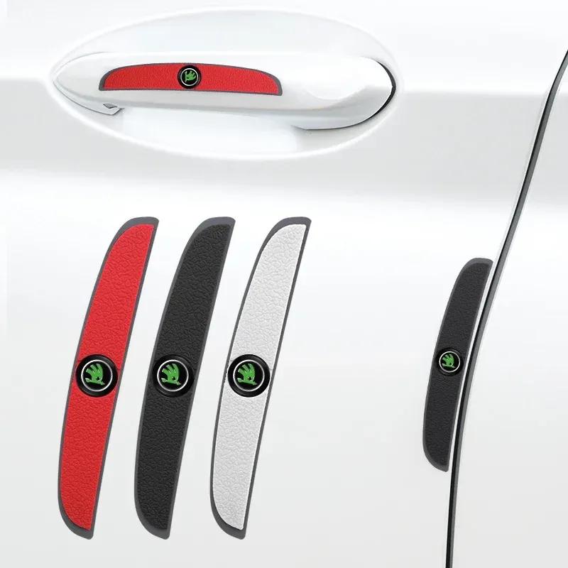 4Pcs Rubber Anti Collision Strip Car Door Protector Stickers For Skoda Kylaq Elroq Kodiaq Octavia Enyaq Kamiq Scala Rapid Superb