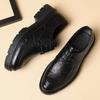 5 8 10 Cm Heel Leather Men's Dress Shoes Casual New Designer Cowhide Lace-up Platform Wedding Shoes for Man