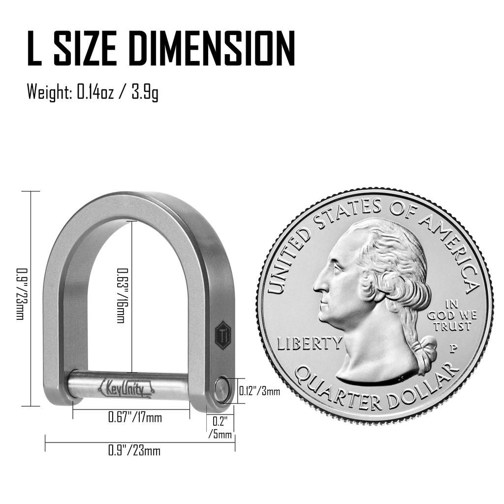 [KeyUnity] D ring screw type 17mm KA17 d ring titanium