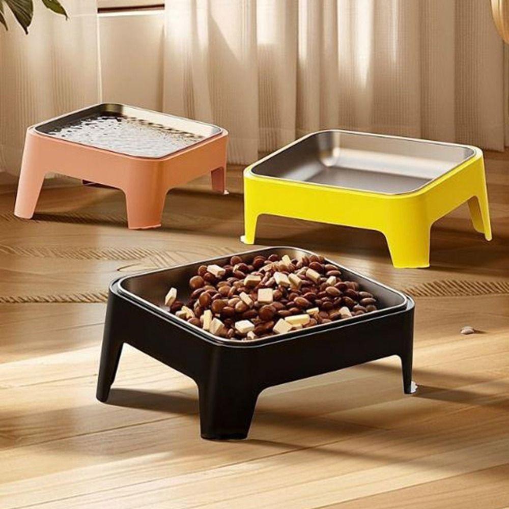 Neck Protection Stainless Steel Dog Bowl Large Capacity Pets Food Water Bowls  for Dogs Cats