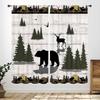 Rustic Deer Curtains,Farmhouse Cabin Lodge Country Forest Hunting Wild Animal Vintage Elk Window Treatments Drapes for Bedroom