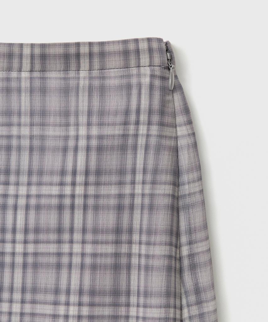 Bellie (W) Sheer Check Layered Skirt - Purple