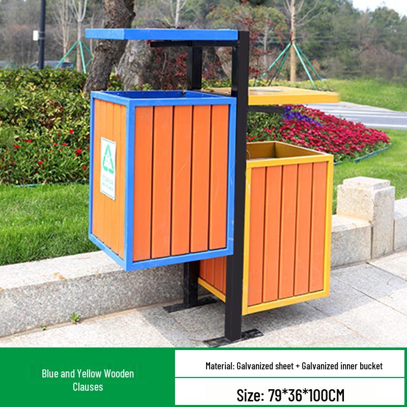 Antique Chinese Style Outdoor Trash Can for Parks and Scenic Areas