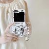 Niedliche Cartoon Snoopy Charlie Brown Magnetischer Halter Kabellose Lade Handyhülle Für Samsung Galaxy Z Flip 6 5 4 3 Harte TPU Hülle