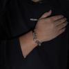 Punk Leather Wolf Head Bracelet Handwoven Beaded Bracelet Men'S Personality Cycle Chain Hand Jewelry