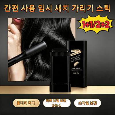 Easy-to-use Temporary Gray Hair Cover Stick Portable Hair Cover 2 Pcs Black