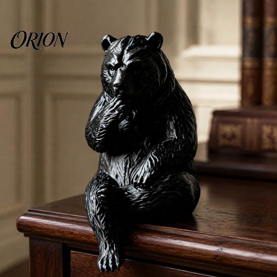 Creative Gifts for Animal Lovers 3D Print Bear Figurine Statue, Matte Resin Relief Sculpture, Nordic Office Desk Aesthetic Decorations Minimalist