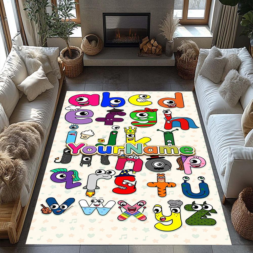 Tappeto Personalizzabile con Area Nome Numberblocks per Soggiorni Studio Ingresso Dormitorio Tappeto Antiscivolo Decorazioni Ufficio Anime Regalo Spirituale