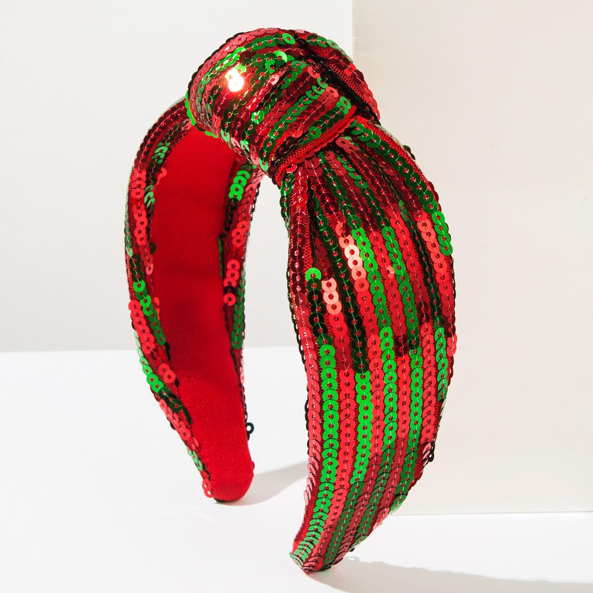 

1 шт. Рождественская повязка на голову Модная Личность Широкий край Повязка на голову с пайетками Праздничные аксессуары для волос Рождественские тематические украшения 18X13X3CM