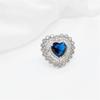 Luxurious Sapphire Heart Zircon Ring - Stylish, Open Design for Women