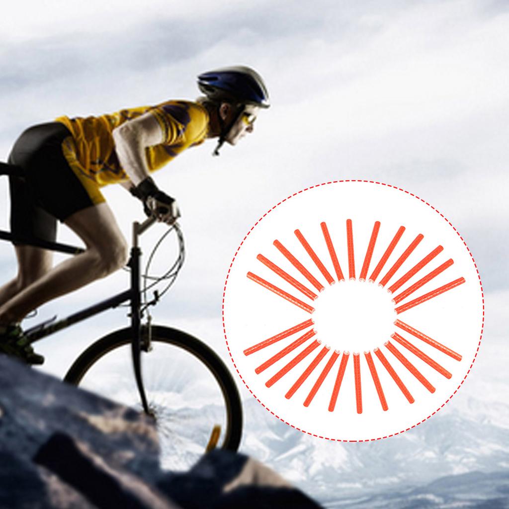 24PCS Bicycle Bike Wheel Spokes Reflective Sticks Tube Safe Cycle Spoke Reflector Safety Clip Wheel Reflective Tube