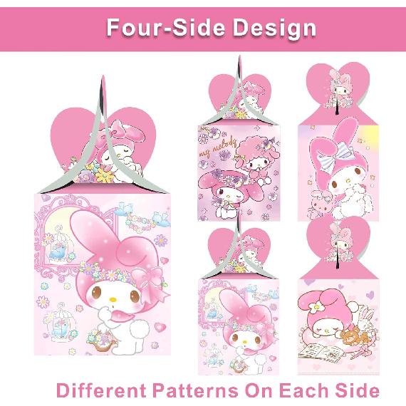 ARHAVI 12pcs My Melody Party Favor Gift Boxes, My Melody and Kuromi Birthday Party Supplies for Kids Party Decorations