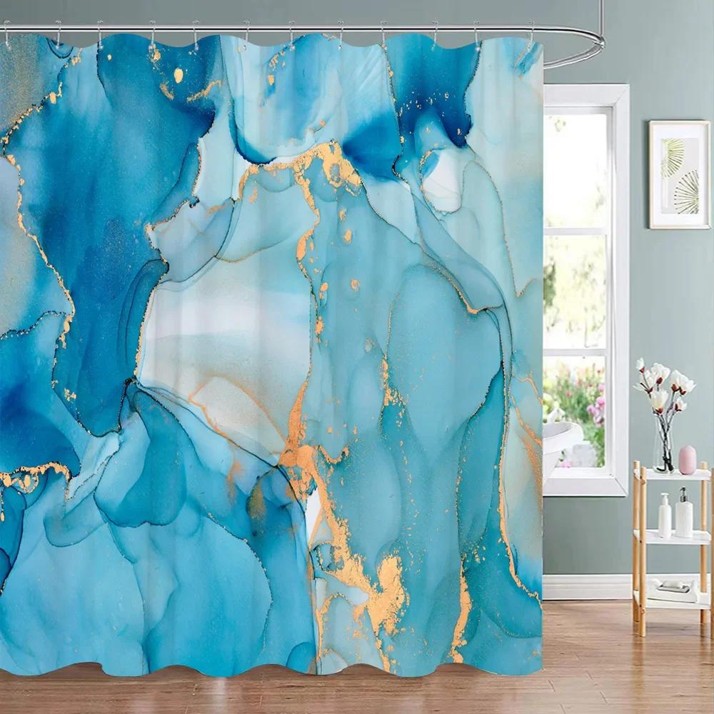 Czarny Szary Złoty Marmurowy Zasłona Prysznicowa Szara Nowoczesna Abstrakcyjna Zasłona Prysznicowa do Łazienki Fajna Sztuka Ładna Tkanina Zasłona Kąpielowa Dekor