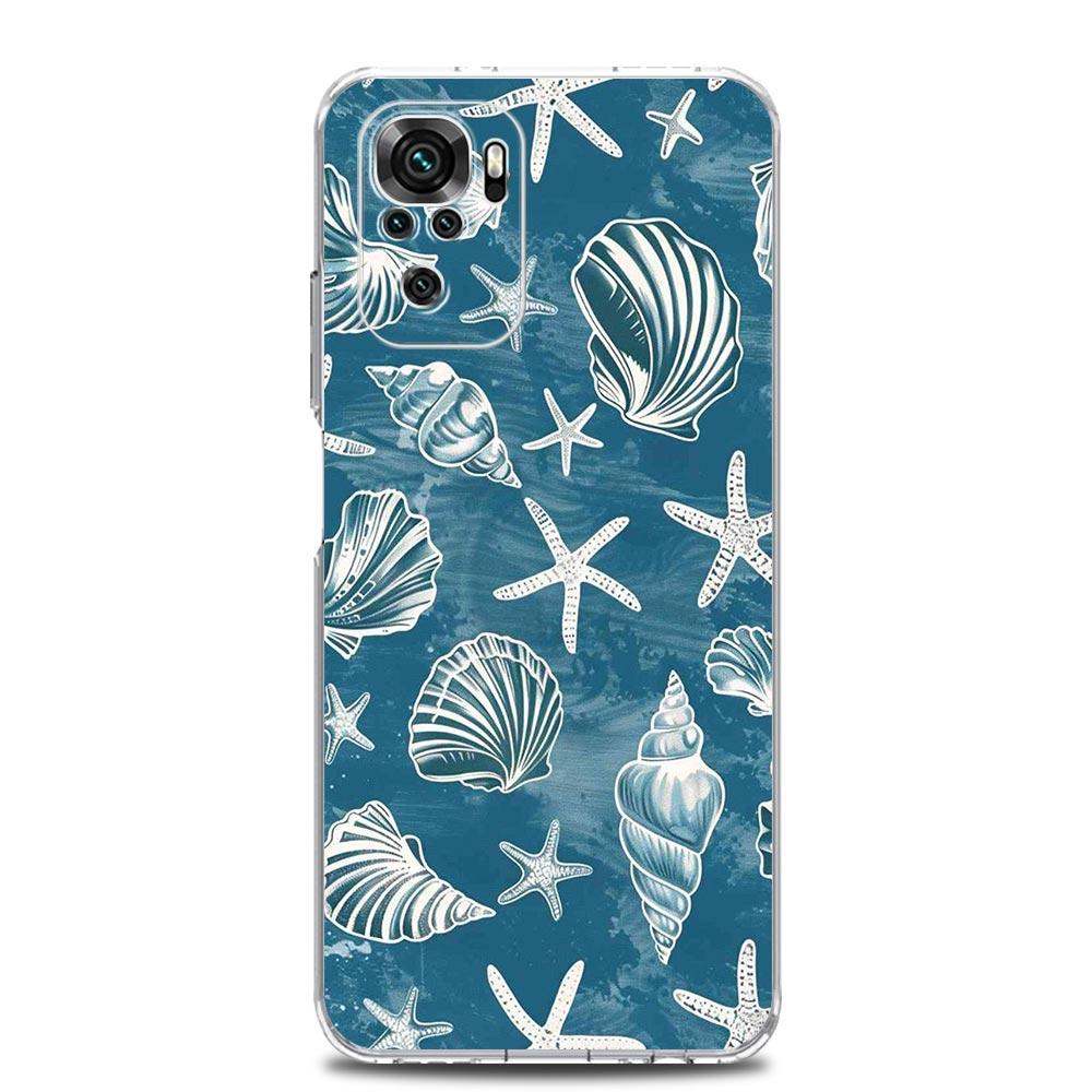Phone Case For Xiaomi Redmi Note 14 13 12 4G 9S 9 10 11 Pro Plus 5G 14C 13C 12C 10C 9A Clear Soft TPU Cover Blue Ocean Animals