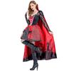 Halloween Witch Costume Women Cosplay Party Outfit Vampire Zombie Devil Queen Dress With Cape