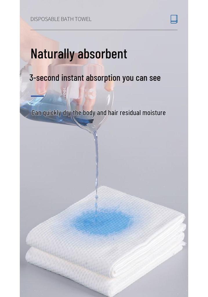 100 Large Disposable Compressed Bath Towels for Travel, Hotel, and Business Trips
