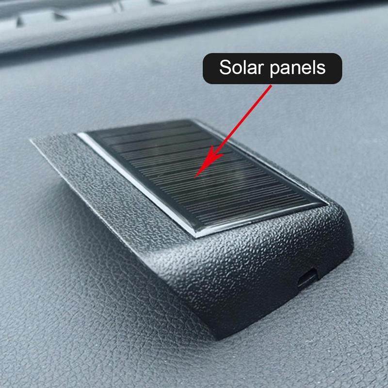 Solar Powered Car Digital Clock, LED LCD Display with Time Date Thermometer, Auto Dashboard Decor