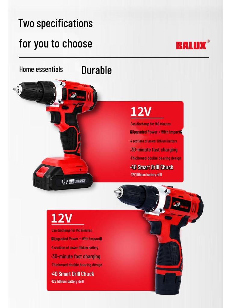 High-Power Portable Handheld Electric Screwdriver & Impact Drill for Wood Drilling