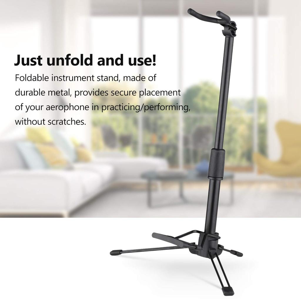 ERYUE Foldable Digital Wind Instrument Stand with Adjustable Metal Aerophone Holder Instrument Stand