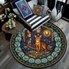 Glass Cat Majesty Round Area Rug Under Office Chairs Bedroom Living Room Home Decor