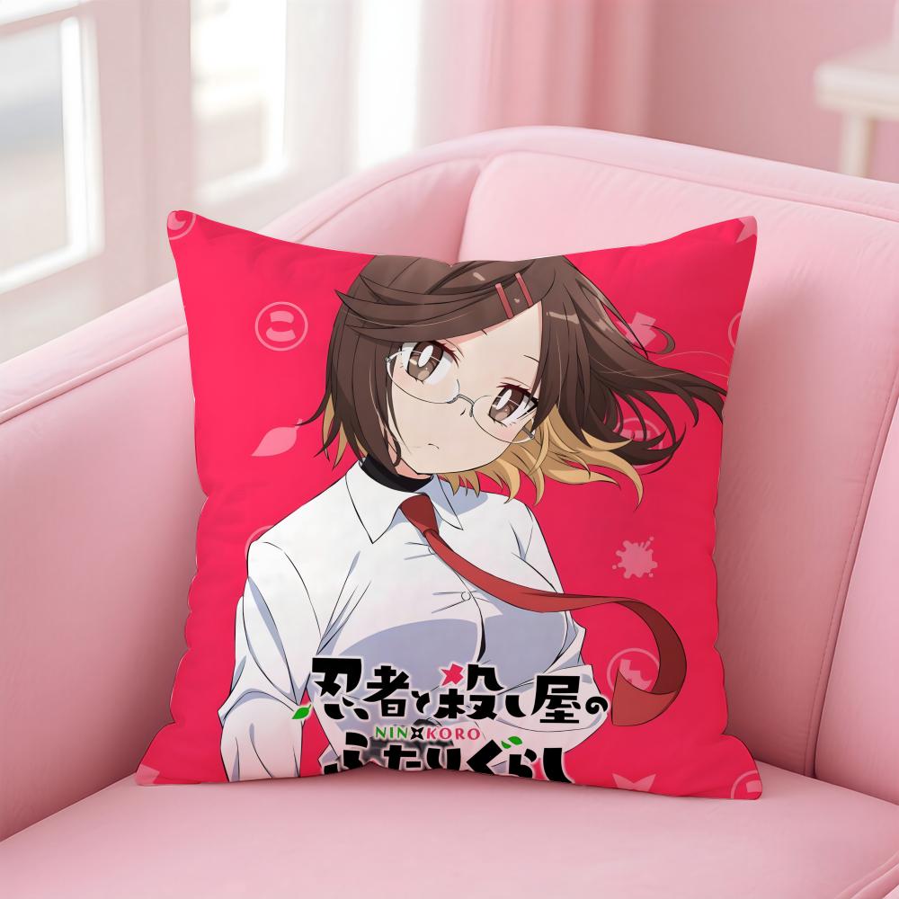 Ninja To Koroshiya No FutariGurashi Cushion Cover Comfortable Reversible Pillow Cover Ideal For Car Sofa Bedroom & Beyond