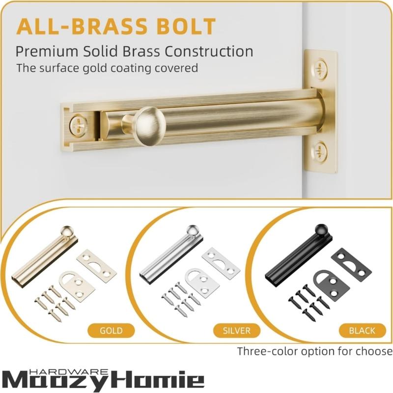 Barn Door Security Locks Replacement Sliding Lock Bolt Latches Hasp Bathroom Home Security Latches Easy to Install