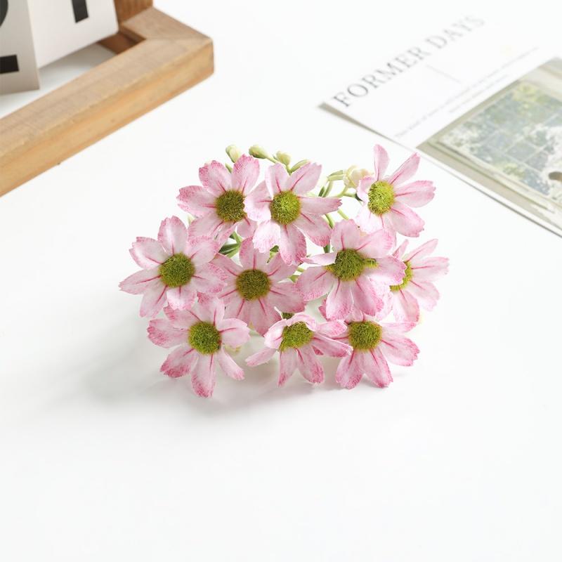 10Pcs 10cm Artificial Daisy Flower Head Fake Flower Home Room Decor Wedding Decoration DIY Garland Bouquet Christmas Accessories