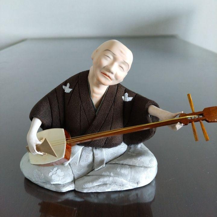 

[Б/У] Деревянная кукла «Человек-сямисэн» Kagomura Art Textile Production Традиционные ремесла