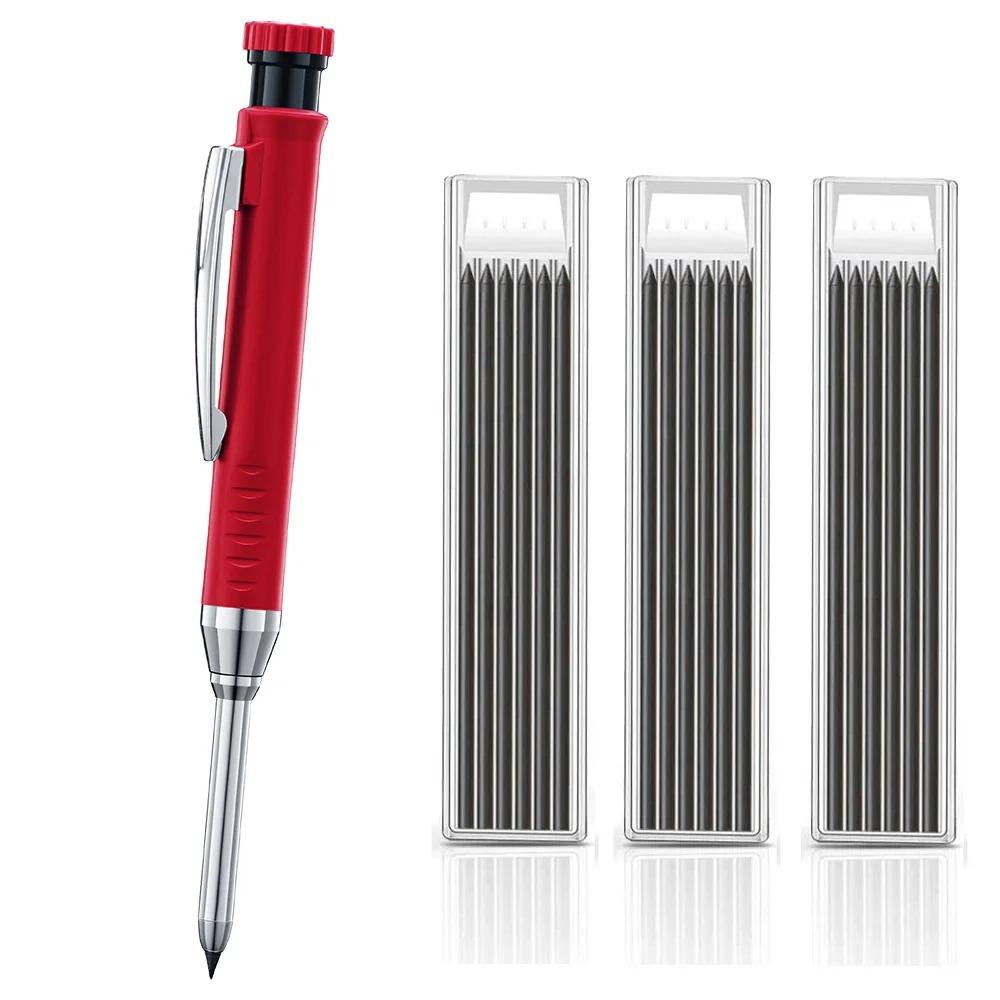 2.8mm Solid Carpenter Pencil Mechanical Pencil with Built-in Sharpener Carpentry Long Head Carpenter Pencil Stationery Supply