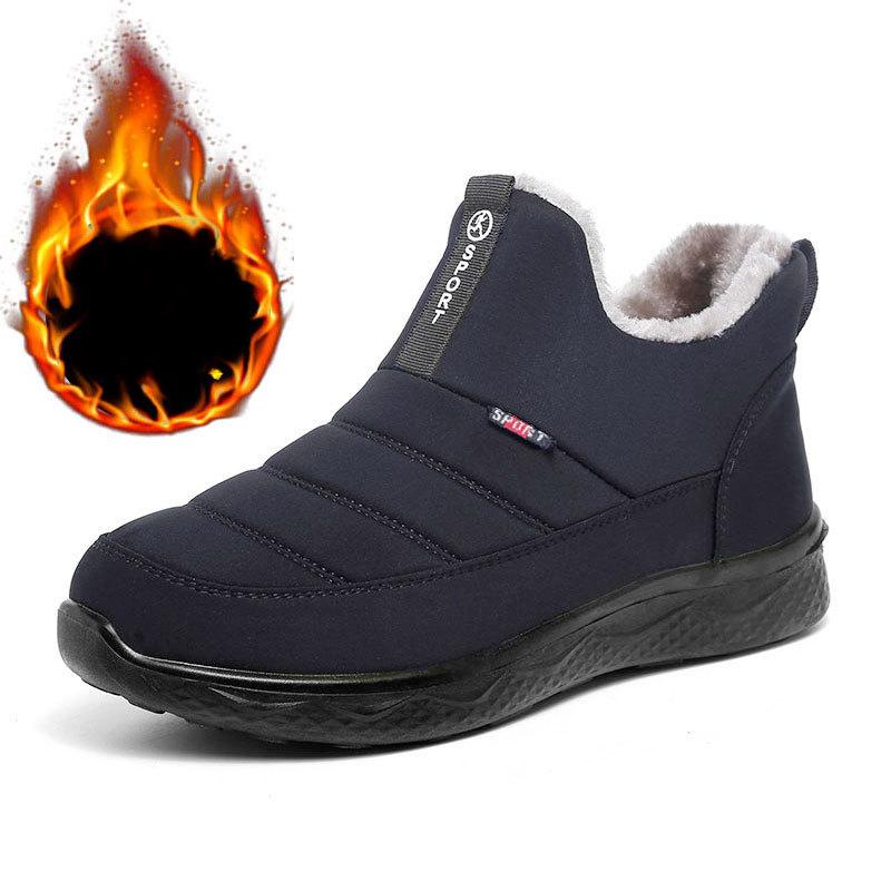 

Зимние ботинки, 2025 Зимний новый стиль Флис и Утепленные Мамины ботинки, Хлопковые ботинки на толстой подошве 41 темно-синий