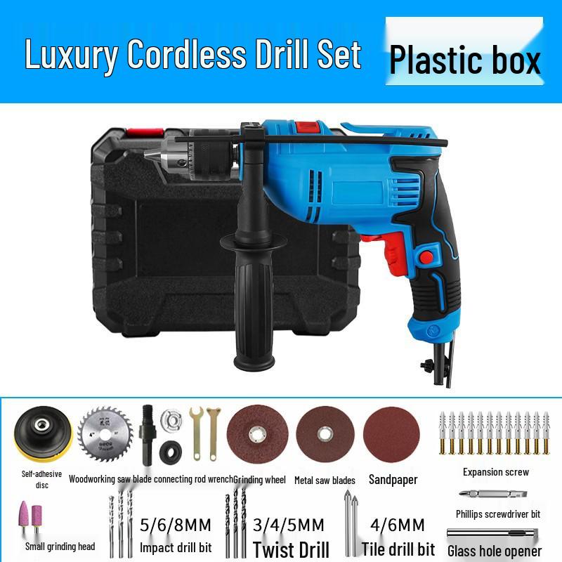Multifunctional Electric Impact Drill & Screwdriver: 220V Handheld Pistol Grip for Household Use