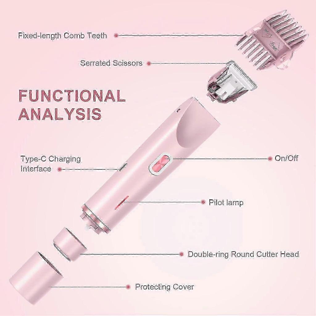 Bikini Trimmer, IPX7 Waterproof 2 - in - 1 Electric Razor with Type - C Charging, Painless for Sensitive Skin Grooming